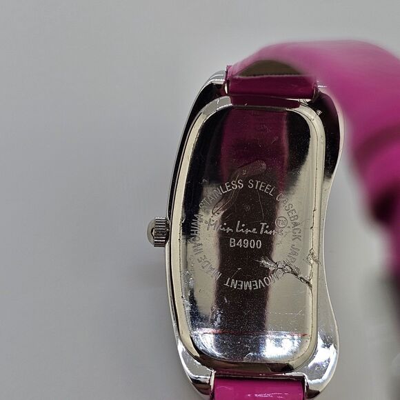 Main Line Time Women's Watch 20MM Pink Dial Pink Leather Bands New Battery - Picture 6 of 14